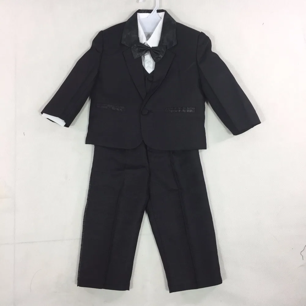 Г. Официальная детская одежда для мальчиков, белый/черный костюм для маленьких мальчиков детские блейзеры костюм для мальчиков на свадьбу, выпускной, 5 шт., смокинг, От 1 до 4 лет