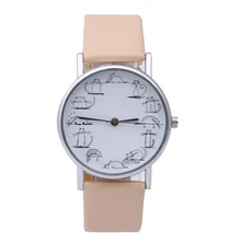 Ladies Watch Clock PU Leather Band Cat Women’s Watches Relogio Feminino Casual Quartz Wrist Watches for Women Girls Montre Femme