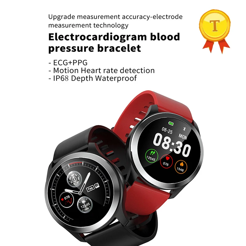 PPG + ЭКГ умные часы для пожилых людей IP68 водонепроницаемый смарт браслет