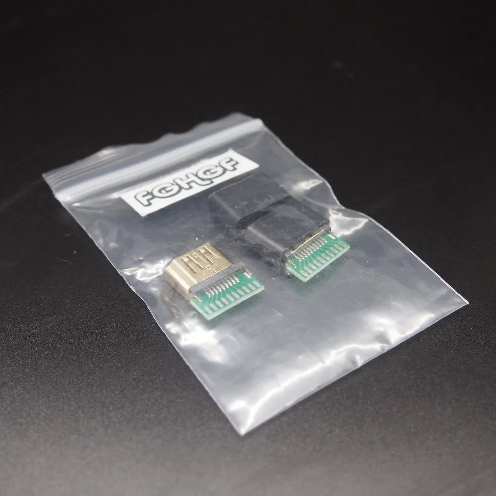 10 компл./лот позолоченный HDMI муфтовый стыковочный переводник Разъём a Тип с печатной платой с shell