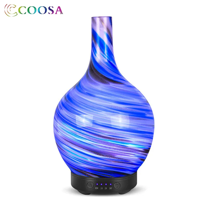 

Coosa Essential oil Diffuser 100ml Art Vase Ultrasonic Aroma Mist Humidifier 7 Color Change Lamp Air Humidifier for Home Desk