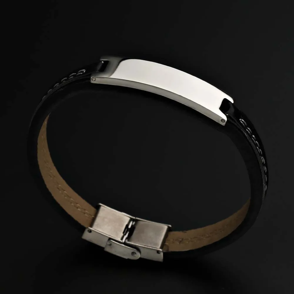 2018 LiuJun Silicone Men's Bracelets Unique Cutting Smooth Design Adjustable solid Stainless Steel Jewelry Accessories bileklik |