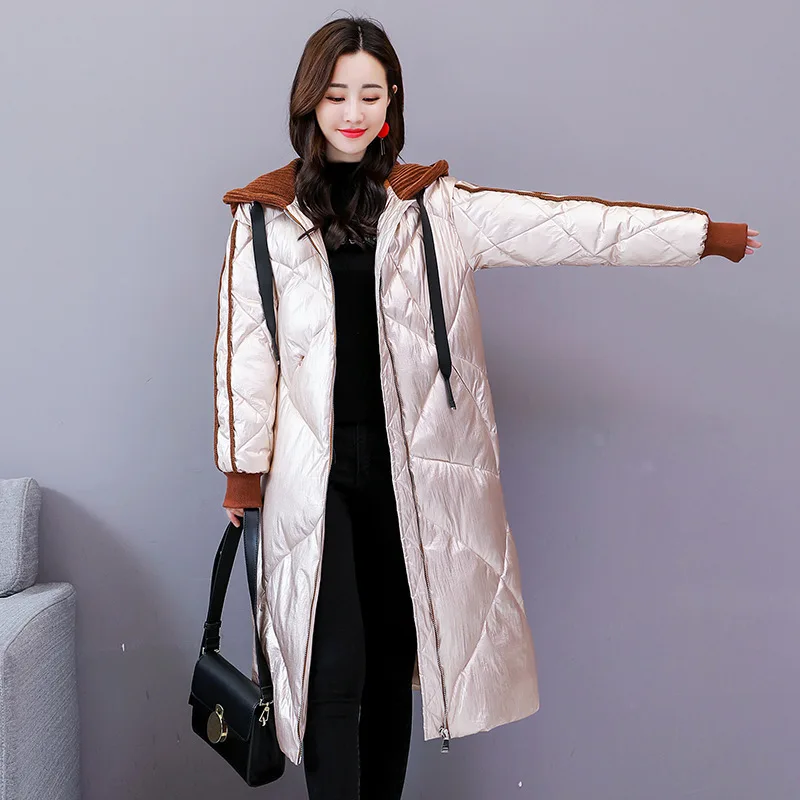 Mode golden Grande De Mince Décontracté D'hiver Femmes Black Épais Matelassé Parka Longue Veste Qh086 Taille Chaud 2019 Coréenne Femelle Feminina Coton Manteau wNvm0Oy8nP