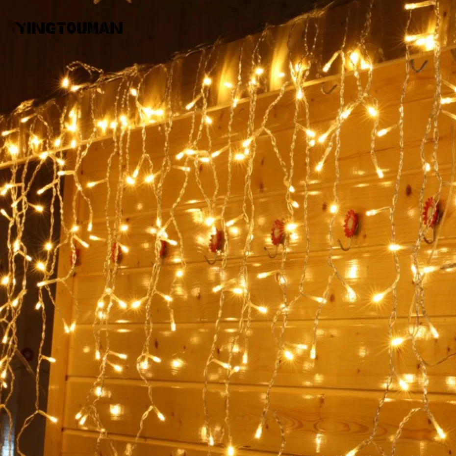 YINGTOUMAN Christmas EU Plug Starry Sky String Lights Curtain Lamp