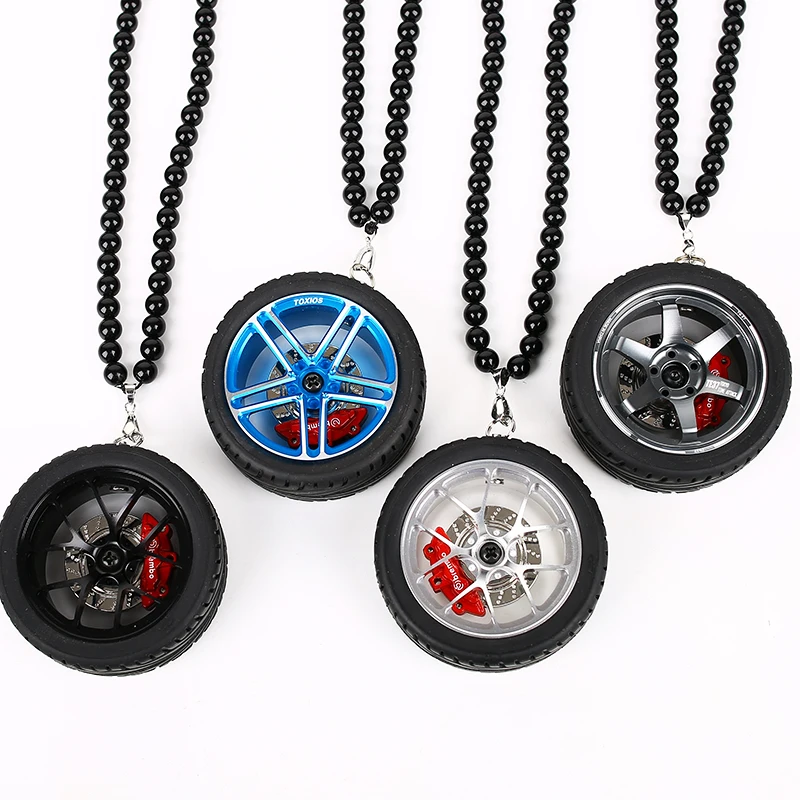 

DIY Fever wheel hub with box （Bead chain + leather rope + wheel hub + tire + brake disc + tag）