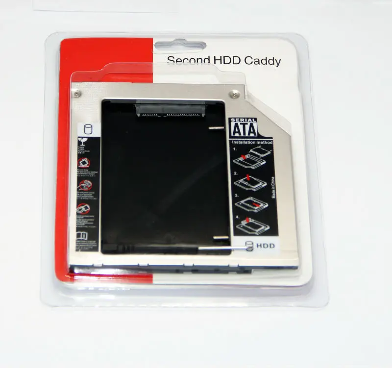 9.5MM SATA Universal Slim SATA to Hard Drive HDD Caddy Bay Adapter for H 2530p 2560pCD DVD Optical Drive Bay 10pcs/lot