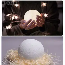 Горячая светодио дный светодиодный креативный подарок перезаряжаемый 5 цветов Изменение Луны лампа Декор ремесла сенсорный переключатель