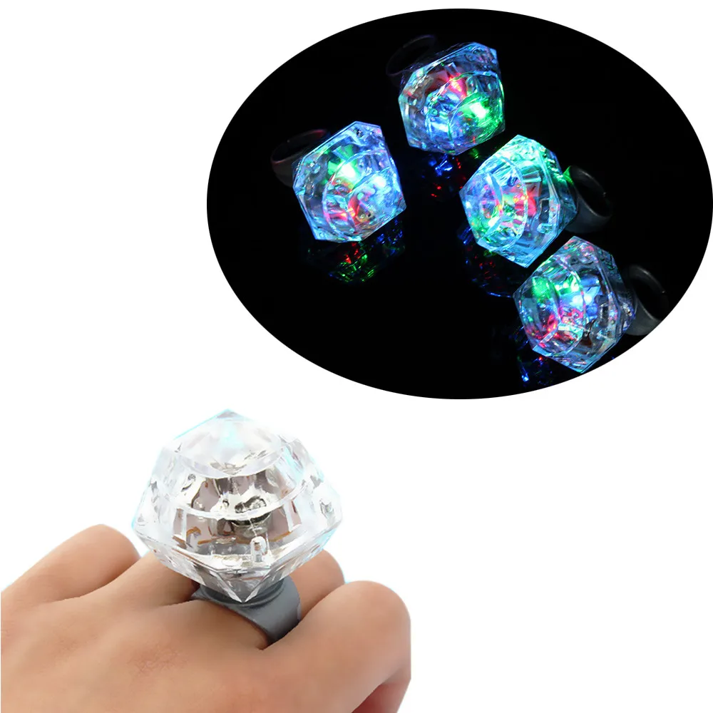

1pc LED Light Up Finger Ring Dazzle Colour Laser Emitting Lamps Christmas Wedding Celebration Festival Party decor Glow Party