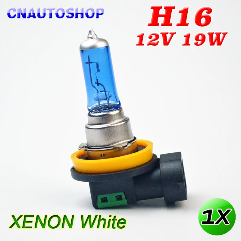 

Hippcron Super White H16 Car Halogen Lamp 12V 19W 5000K Dark Blue Glass Auto Headlight Bulb
