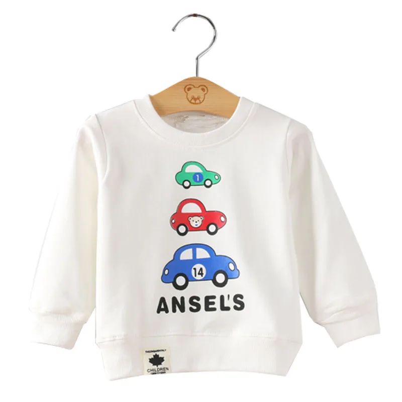 Cotton Baby Sweatshirt Casual Long Sleeve Baby Clothes Solid Cartoon Newborn Sweatshirt Letter Print O-neckBaby Sweatshirts