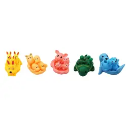 1 Упак. смешанные животные детские игрушки для ванной игрушки для плавания красочные мягкие плавающая резиновая утка Squeeze писклявый звук