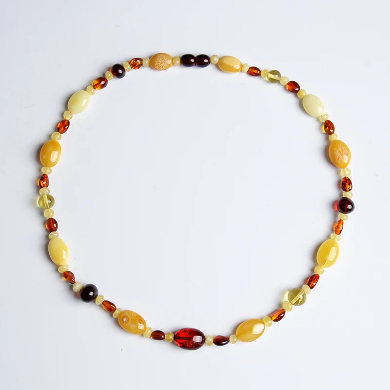 

Genuine luxury European Import Genuine Natural Amber Necklace Cooper Fire Cooper Honey Wax Cooper Multi Po Elliptical Necklace