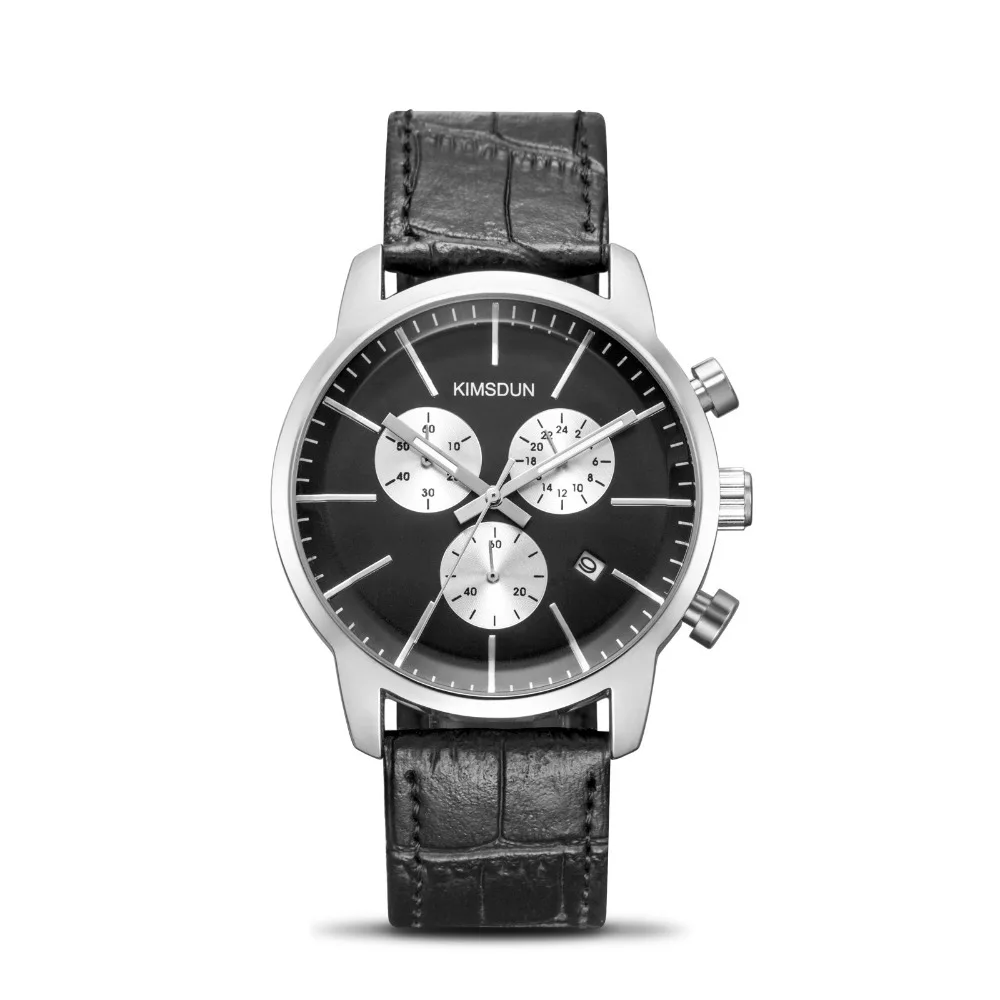 

2019 KIMSDUN Top Luxury Brand Watches Mens Leather Quartz Business Watch Mens Military Sport Waterproof Clock Relogio Masculino