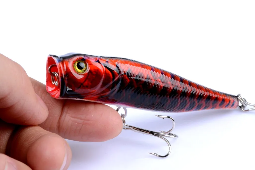  1Pcs 9cm/14.4g Topwater Swim Baits Wobblers Popper Fishing Lures Color Painting Floating Artificial