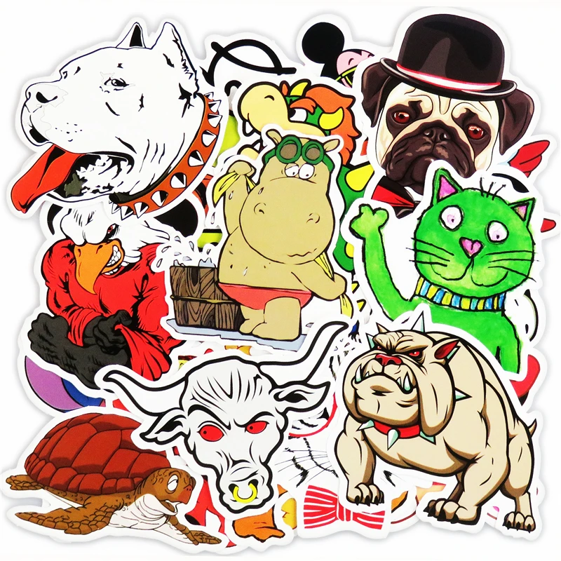 New 50 PCS Cute Animal font b Sticker b font Luggage Skateboard Doodle Vinyl Decals Car