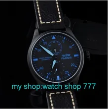 Parnis 47mm Big dial pilot Style watch Automatic mechanical movement Men s watch PVD Luxury watches