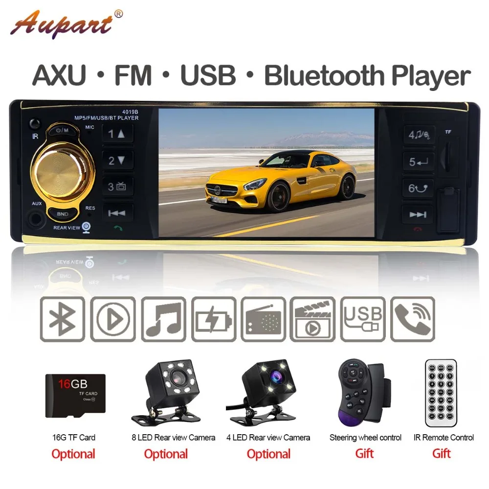 

multimedia Car Radio 1 din autoradio with Rear View Camera car mp5 player Auto Audio 4'' stereo Bluetooth USB AUX backup 4019B