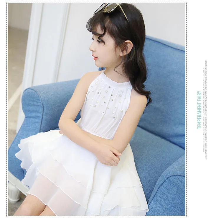chiffon children clothing girls summer 2017 beading girl princess dresses layered child dress white pink red girls dress 4 5 6 7 8 9 10 11 12 13 14  years old little big teenage girls summer dress kids girls party dress  (15)