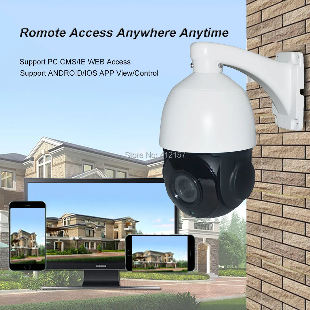 CCTV безопасность Автоматическое отслеживание Высокоскоростная купольная PTZ