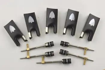 

5 set new top ebony violin bow frog 4/4 with screw cupronickel accessories