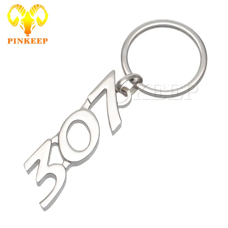 

Fashion Metal Car Keyring Keychain Key Chain Key Ring Holder Keyfob For Peugeot 206 207 307 308 408 508 3008 Car Styling Pendant