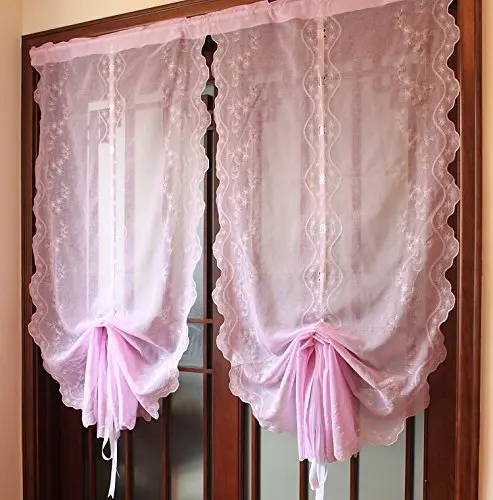 Light Purple Girls Bedroom Curtains Adjustable Balloon