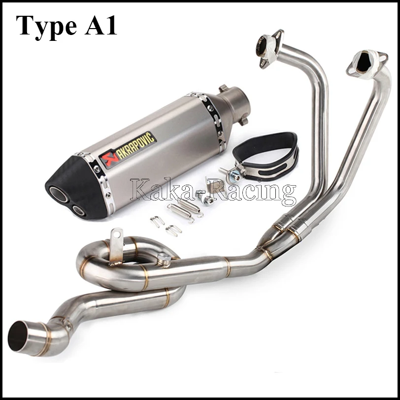 MT03 Akrapovic глушитель выхлопной трубы мотоцикла полная система скольжения на переднюю ссылку трубы для Yamaha YZF R3 R25 - Цвет: Type A1