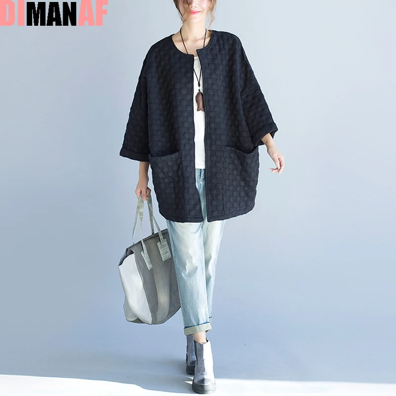 Женская однотонная хлопковая куртка в горошек с круглым вырезом|women jacket|women plus