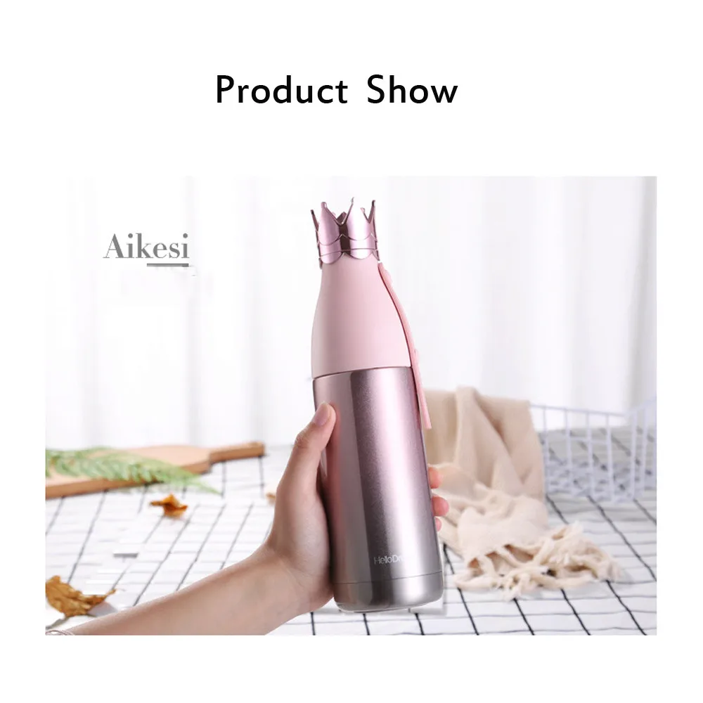 Portable warmth Crown Water Bottle Outdoor Mug Cup Travel Bottles Vacuum Cup Child School Therm Home and Garden Tool Supplies