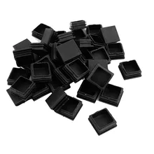 Квадратная заглушка Концевая крышка труба вставка 38 мм x 38 мм 50 шт черный