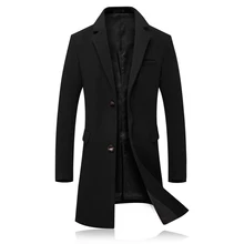 Однотонные шерстяные мужские пальто с длинными рукавами, 4 цвета на выбор, деловой, банкетный мужской зимний пиджак