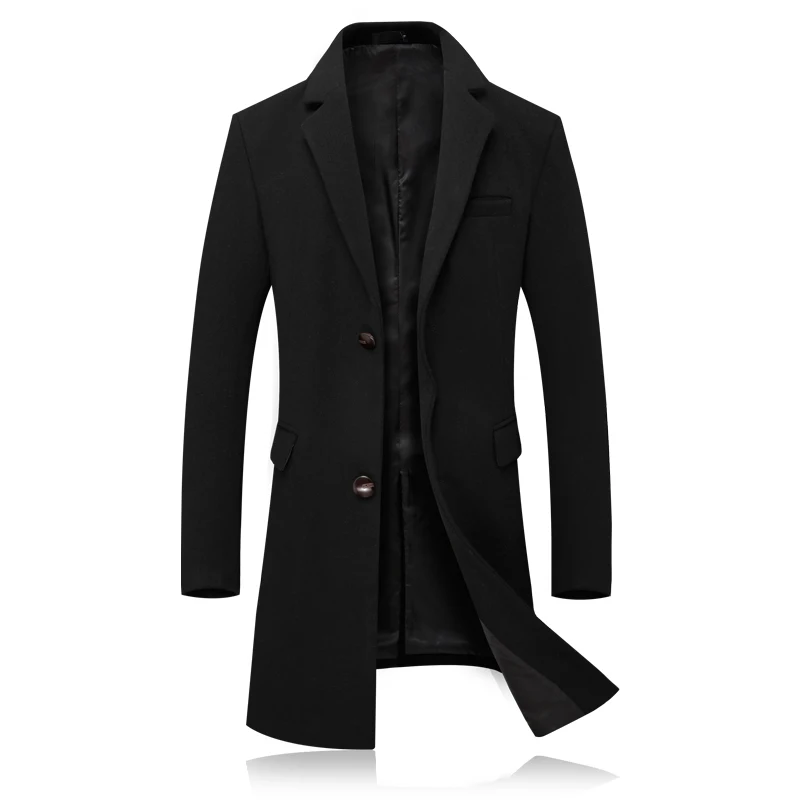 

Pure Color Wool Men Long-sleeved Coats 4 Colors Choose Business Banquet Mens Winter Dress Jacket