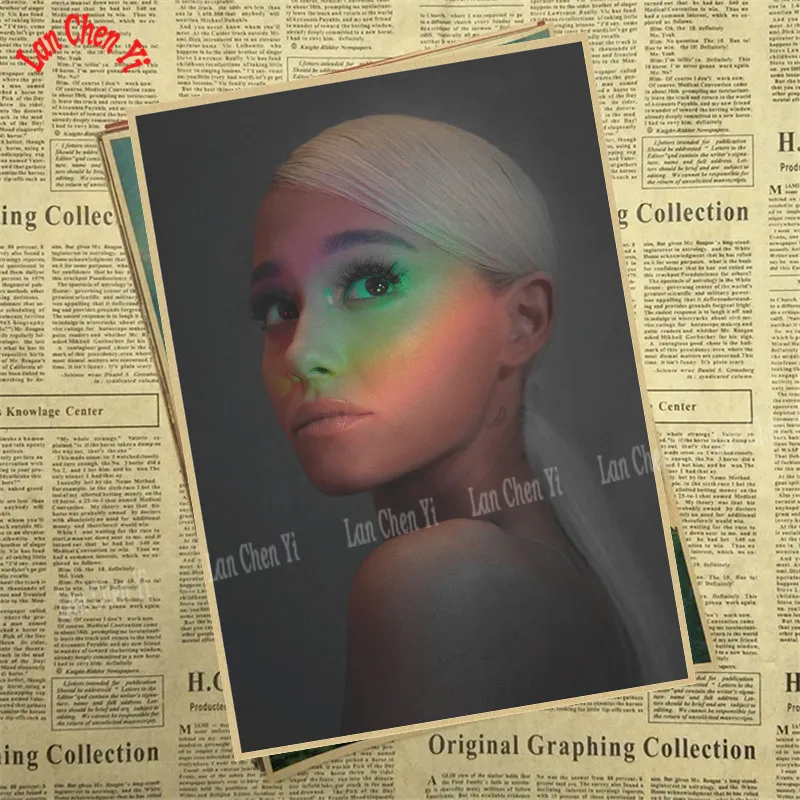 Ariana grande Pop Music Girl Star Kraft Paper Poster Wall Pictures For Living Room Home Decoration Decor