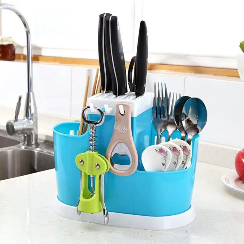 Multifunction Knife Holder Plastic Chopsticks Cage Draining Rack Storage Shelf Stand For Knives Kit