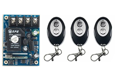 

New DC12V 24V 36V 48V 10A 1CH RF Wireless Remote Control Switch System 1*Receiver +3 *ellipse shape Transmitters /lamp/ window