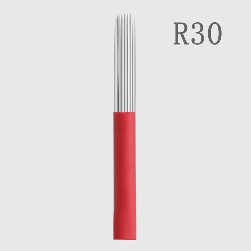 

100 Pcs 30 Round needles for manual pen Semi permanent makeup manual fog pen needle R30 microblading eyebrow pen needles