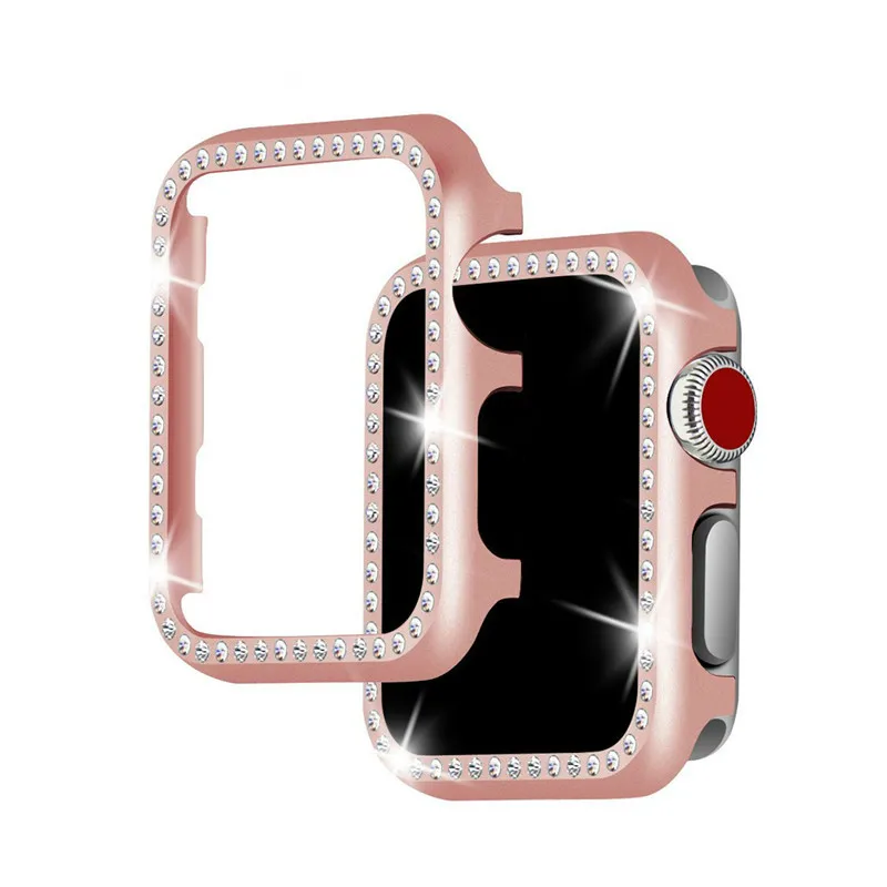 

Stainless steel case for apple watch series 4 3 2 1 Screen saver diamond protective cover for 38mm/42mm/40mm/44mm
