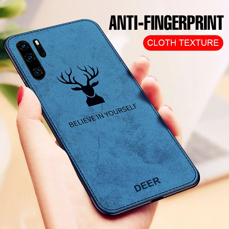 

Luxury Anti fingerprint Cloth Phone Case On The For Huawei P30 Mate 20 P20 Pro TPU Soft Edge Cover For P30 Mate 20 P20 Lite Case