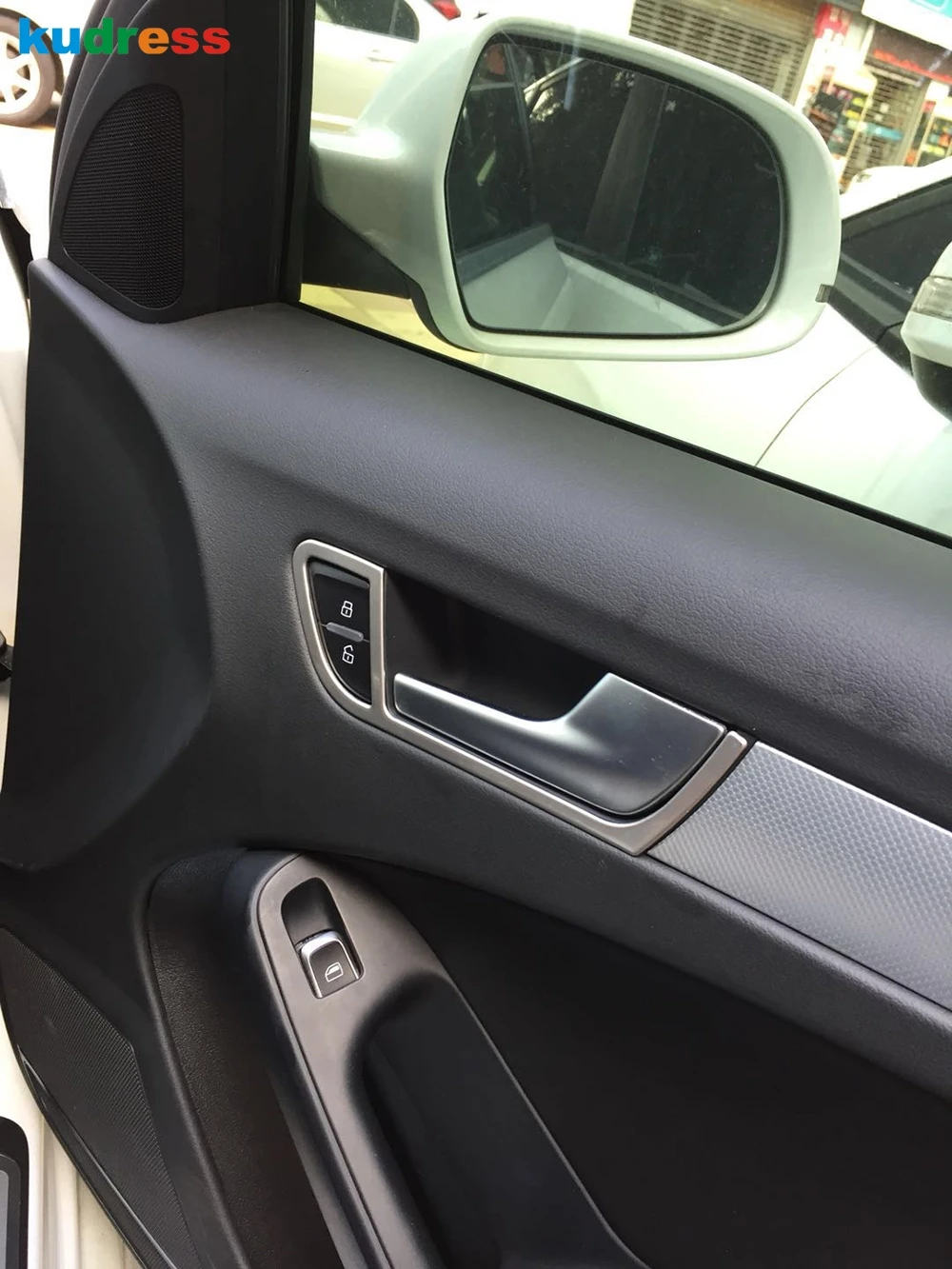 Для Audi A4 B8 2015 2016 2009-2014 Нержавеющая сталь подкладке дверные ручки дверные Панель ручки тянуть Накладка аксессуары 4 шт