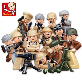 

Sluban M38-B0580 12pcs WWII War Figures Models Team DIY Building Blocks Bricks Figures Educational Children Toy Christmas Gifts