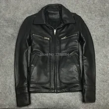 GU. SEEMIO куртка из натуральной кожи для мужчин, пальто из натуральной воловьей кожи, модный мотоциклетный костюм для мальчиков, короткая верхняя одежда в стиле панк для мужчин