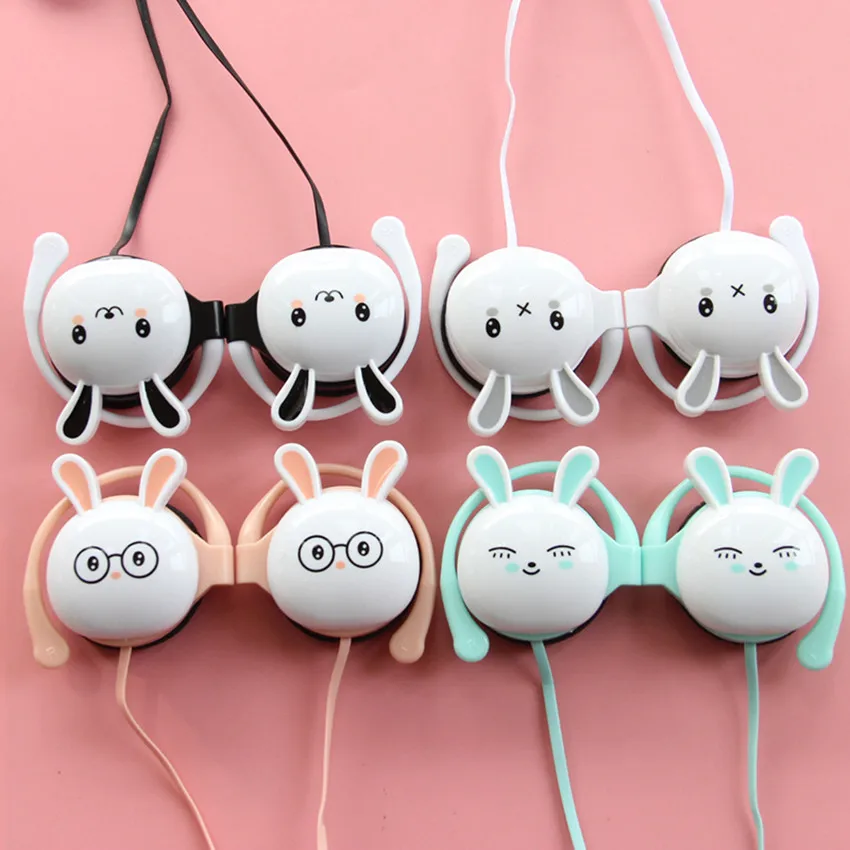 Headphones Gaming With Microphone Over Ear Wired Headphone For Samsung Iphone Children Kids Rabbit Ears Hook Headset For Girl
