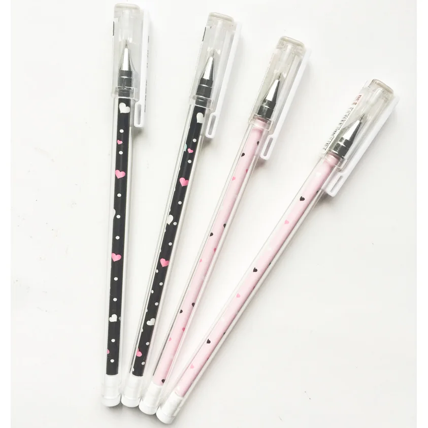3X Simple Lovely Heart Gel Pen School Office Supply Student Stationery