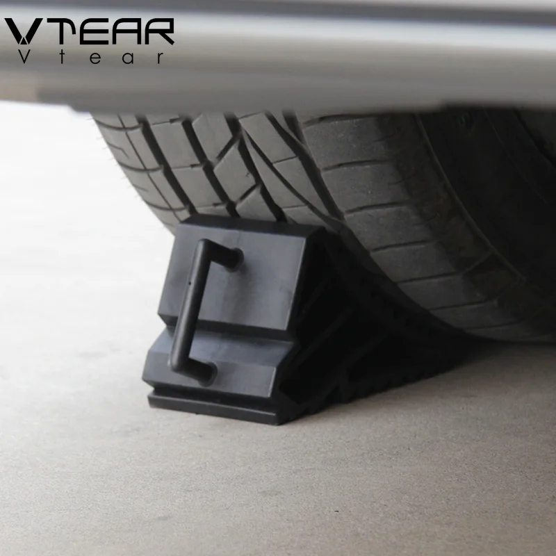 Vtear For tesla model 3 accessoires Car Tire retarder wheel slip Black Rubber stopper ramp anti-slip stop Modification