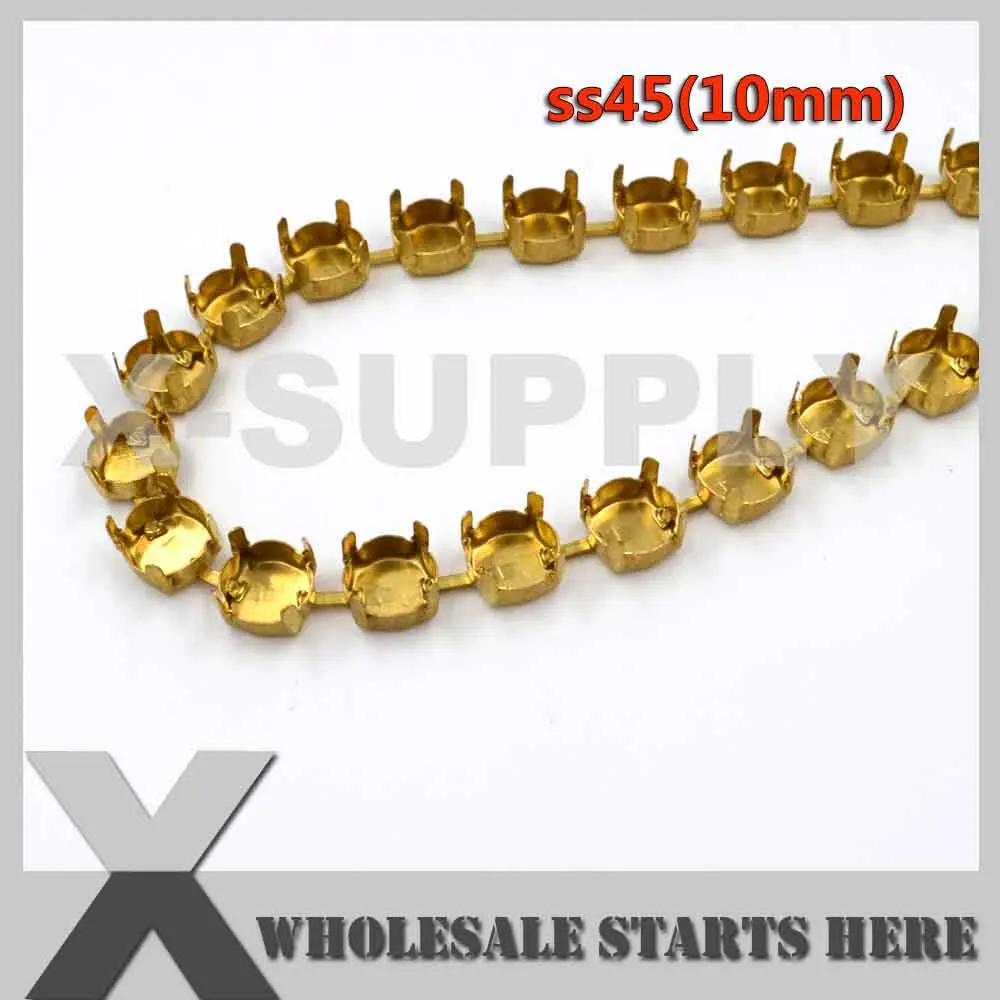 

SS45(10mm) Round Empty Cup Chain Without Rhinestones for Craft/Shoe/Jewelry/Apparel (Center Connectors)