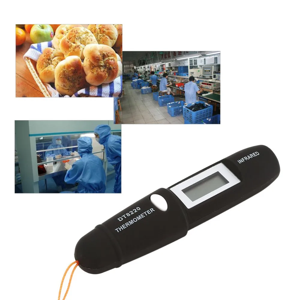 DT8220 цифровой ЖК-Мини Инфракрасный термометр измеритель температуры тестер Красный Лазерный Карманный Бесконтактный пирометр ручка Хо использование удержания использования