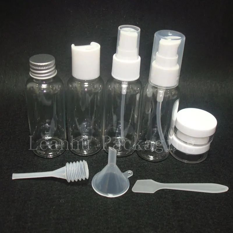 10 in 1 personal care products cosmetic bottles jars travel bottles kit