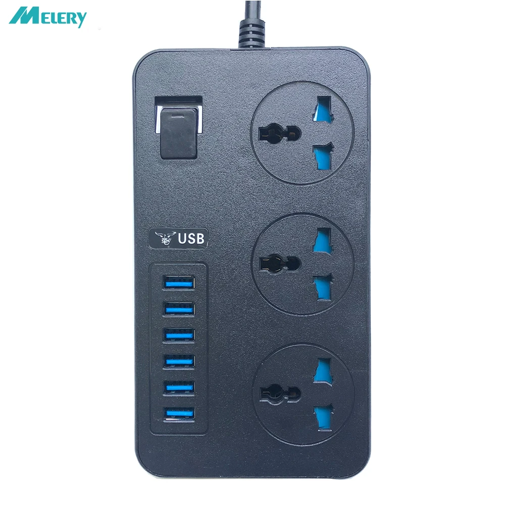 

Power Strip Surge Protector Smart USB Socket Adapter 3 AC Universal Outlet with USB Electric Plug EU/US/UK/AU 2m Extension Cord