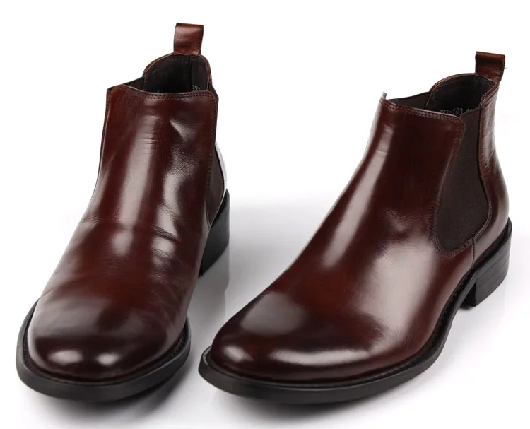 Большие размеры Eur45; коричневые/Черные ботильоны; Мужская обувь в деловом стиле; ботинки из натуральной кожи; Мужские модельные туфли