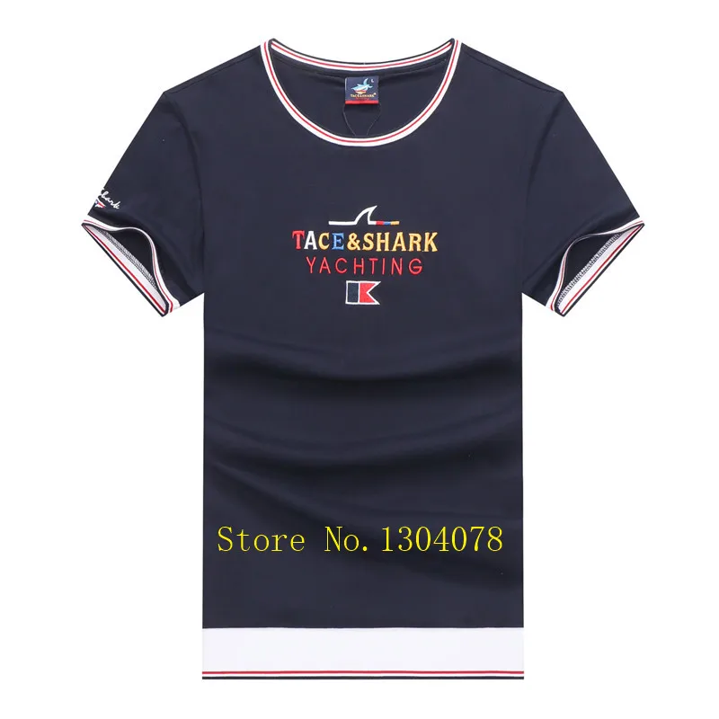 Весна Лето короткий рукав Повседневная Tace& Shark брендовая мужская футболка homme высокое качество Топы И Футболки Королевский yachting футболка для мужчин